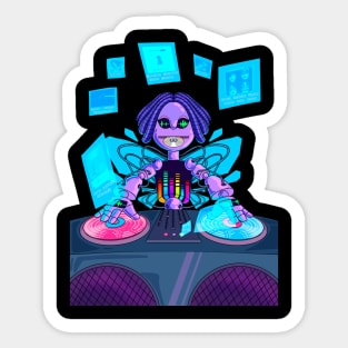 Robot DJ Sticker